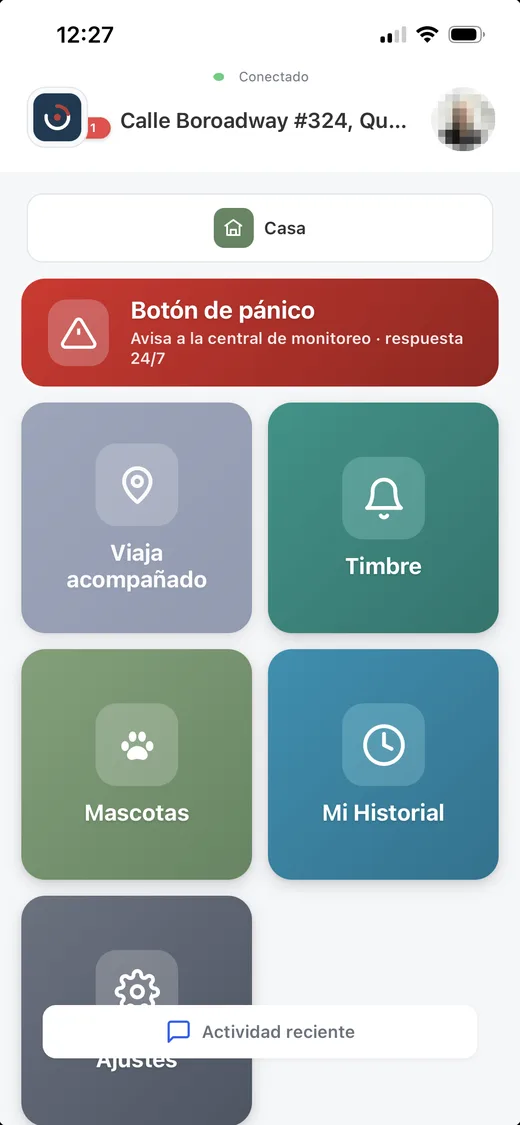 La pantalla de inicio de la app de tu casa