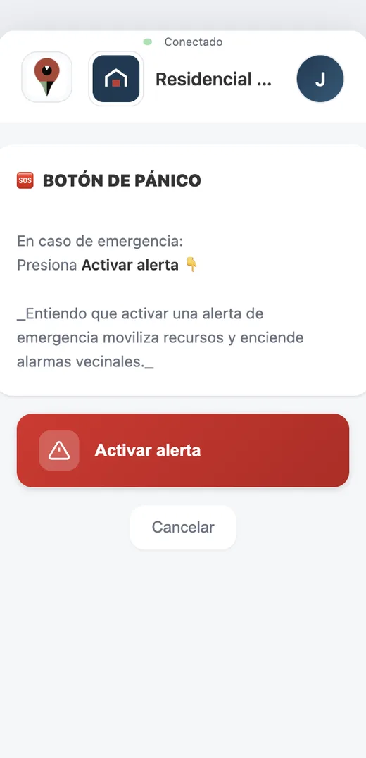La confirmación para activar una alerta en la app