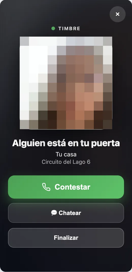 Tu visita en la puerta y el botón de contestar por voz