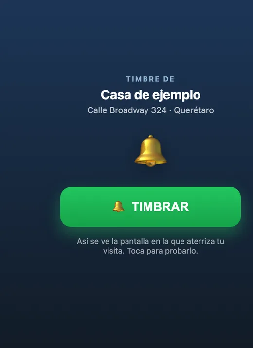 La pantalla que ve tu visita al escanear el QR
