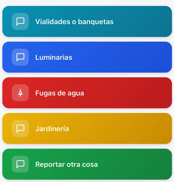 Reportes de mantenimiento en la app