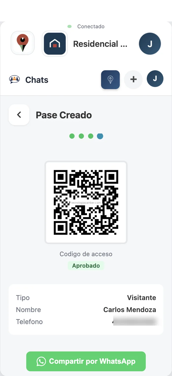 Pase QR para una visita