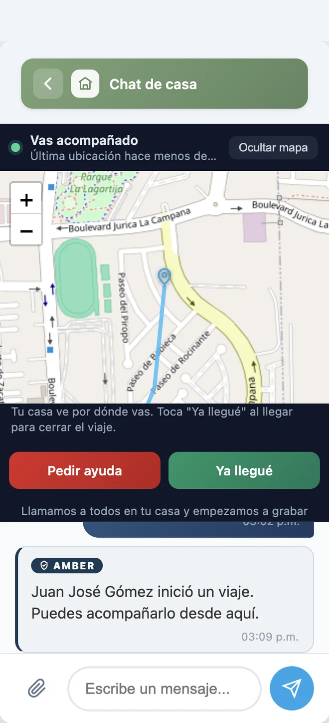Viaja acompañado: trayecto en el mapa