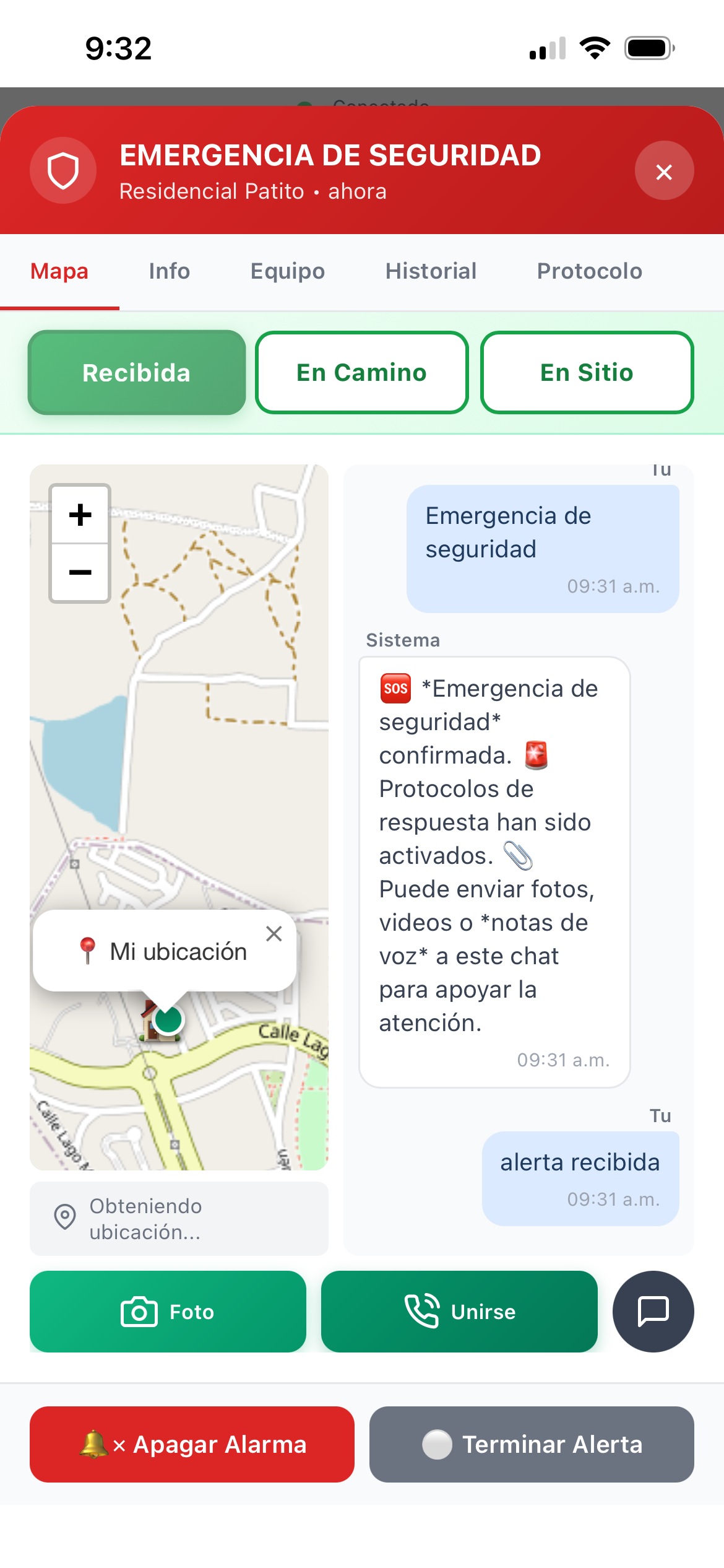 Emergencia activa con protocolo paso a paso