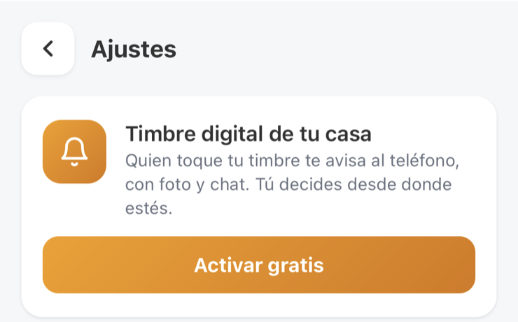 Ajustes de Ambermex: tarjeta Timbre digital de tu casa con el bot&oacute;n Activar gratis