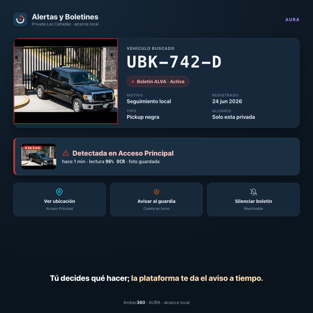 Alerta cuando reaparece una placa buscada