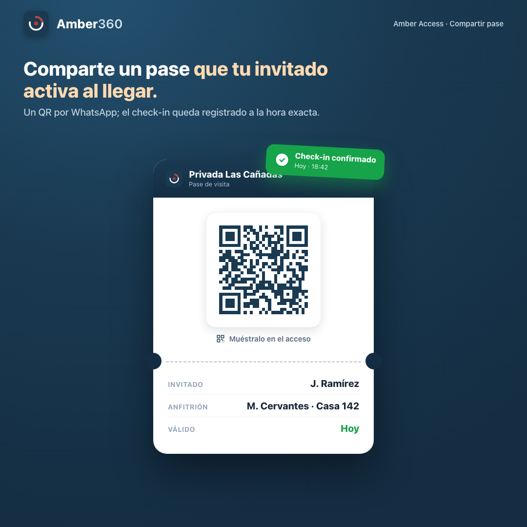 Compartir el pase y check-in de la visita