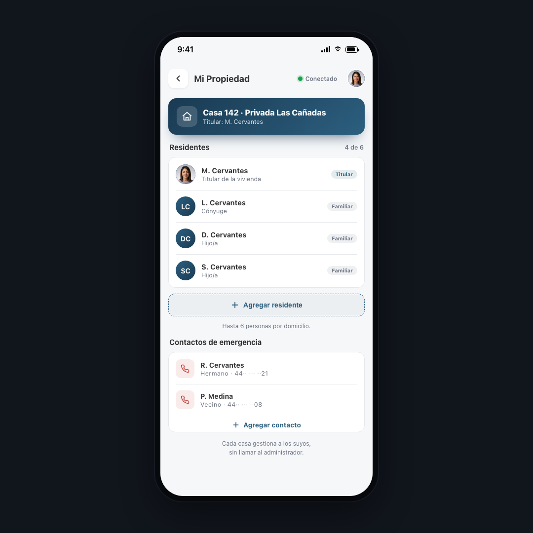 El titular da de alta a su familia desde la app