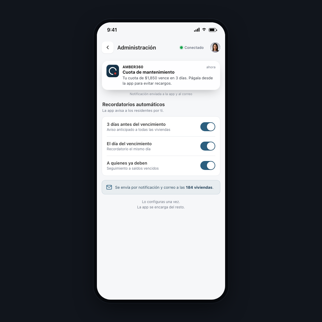 Recordatorio de cuota automático