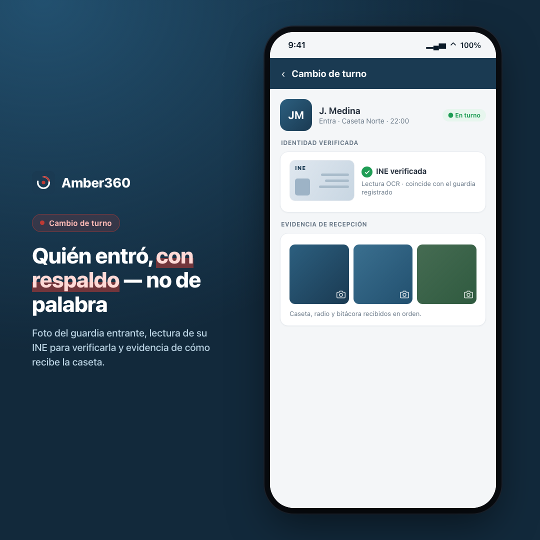 Cambio de turno con evidencia
