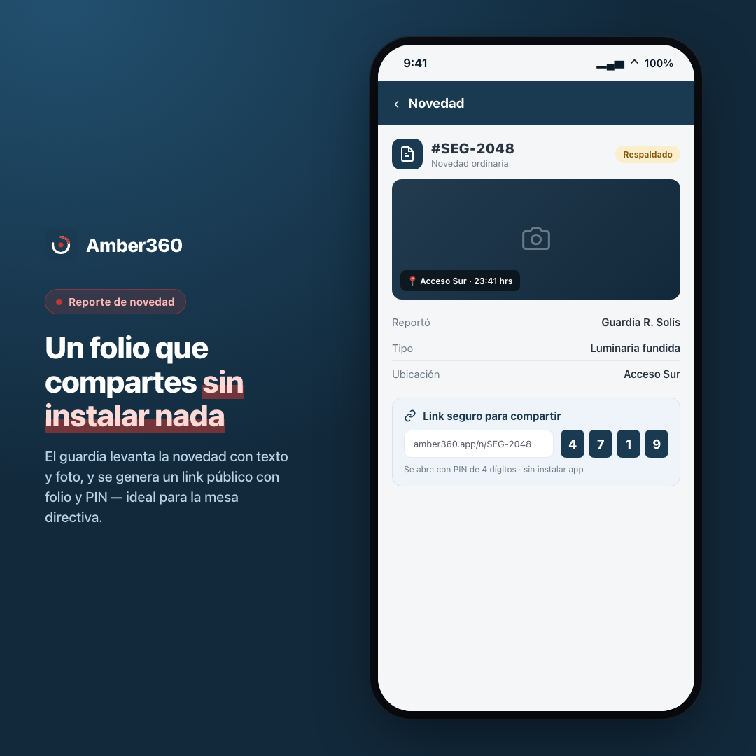 Reportes de novedades con folio verificable