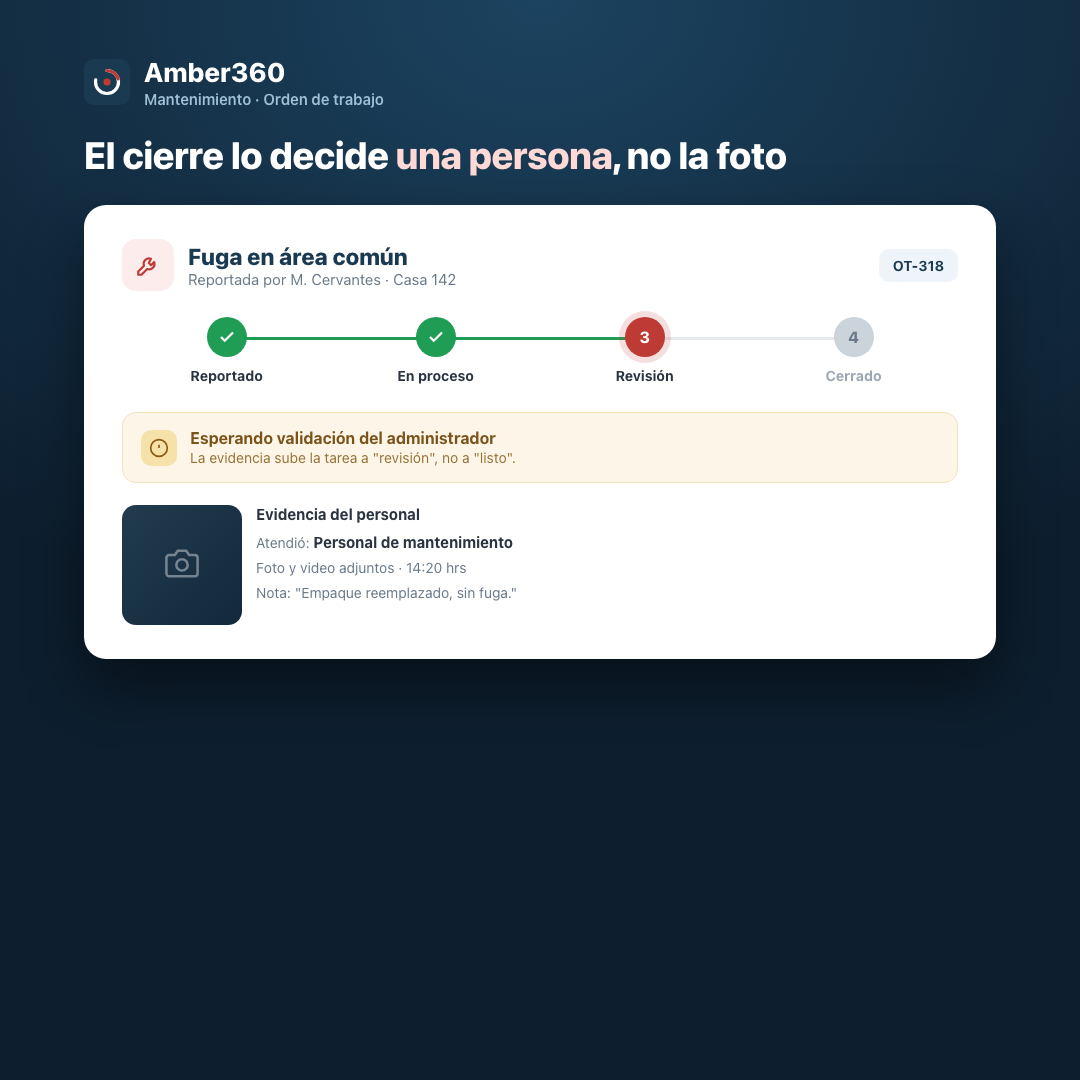 Órdenes de trabajo que no se cierran solas