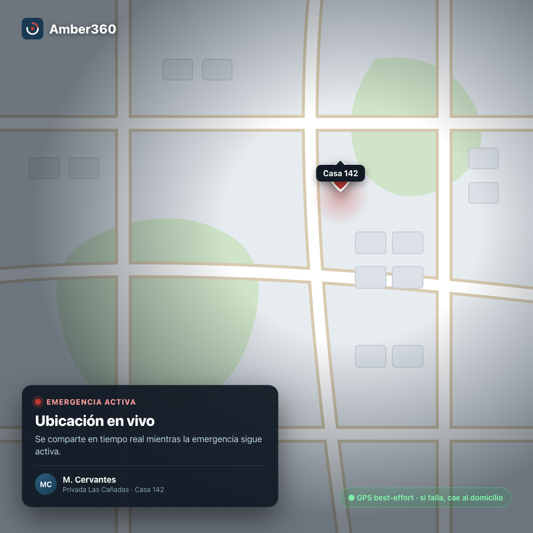Ubicación en vivo del que pide ayuda