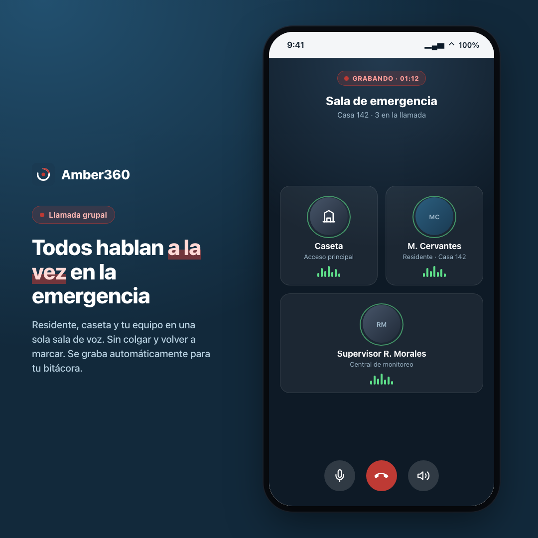 Llamada grupal de voz en la emergencia